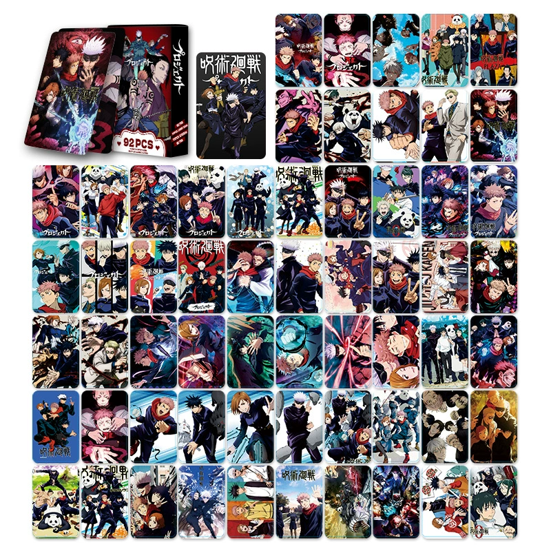 Набор карточек LOmo Jujutsu Kaisen, 92 шт., двухсторонние фото-карточки + наклейки