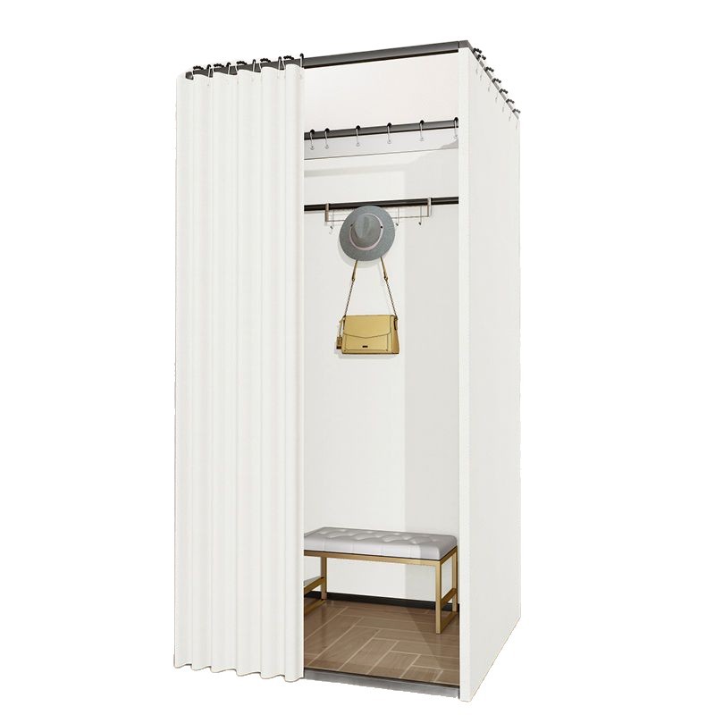 Tienda de ropa, centro comercial, vestuario de ensamblaje, sala de prueba móvil simple, cortina de puerta, piso, estante de exhibición portátil, vestuario