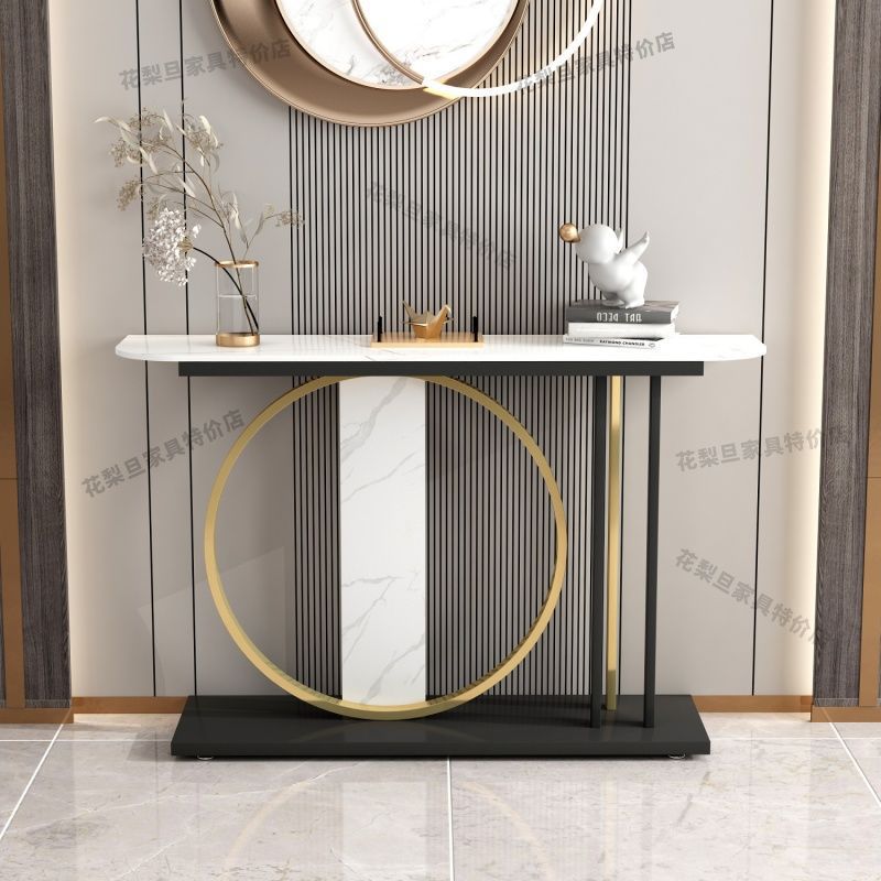 Luxury Entrance Cabinet, Ultra-Narrow Table for Hallway, Entryway, or Foyer, Rock Slab Sideboard