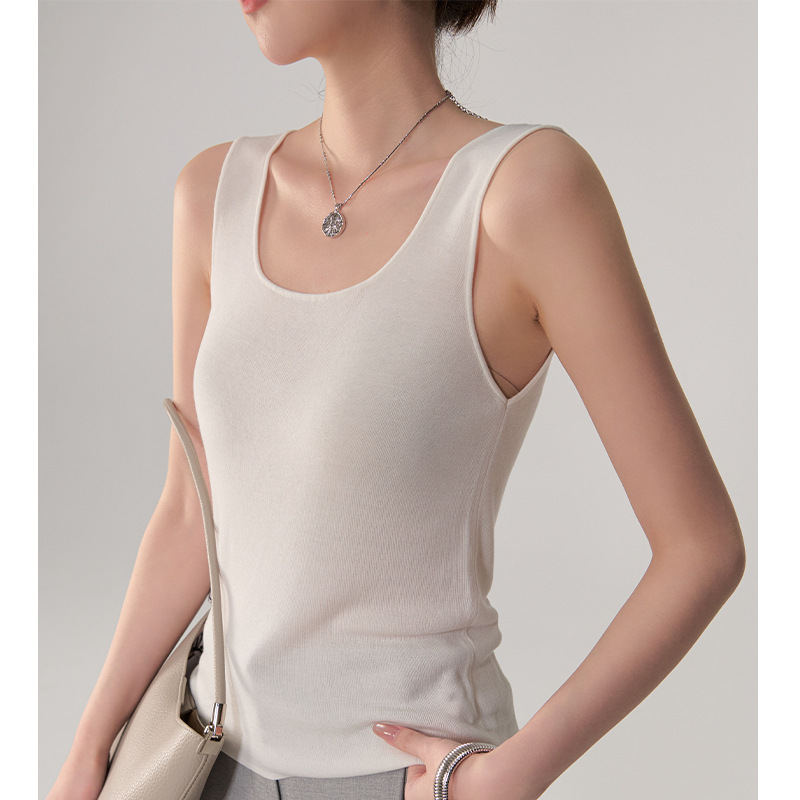 2026 Summer New Style V-Neck Camisole Tencel Silk Fashionable Versatile Slim-Fit Sleeveless Top for Women