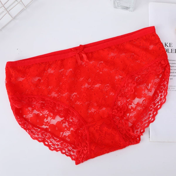 Lace red pants