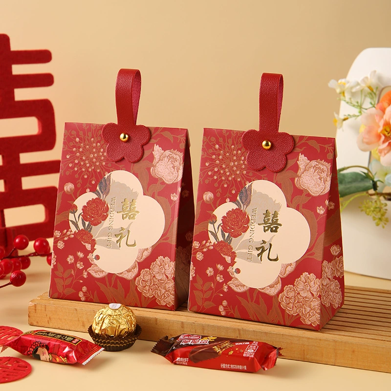 2024 новый стиль свадебный подарок сахарная коробка свадебная конфета коробка бумажная коробка премиум конфета конфета сумка подарочная коробка оптом