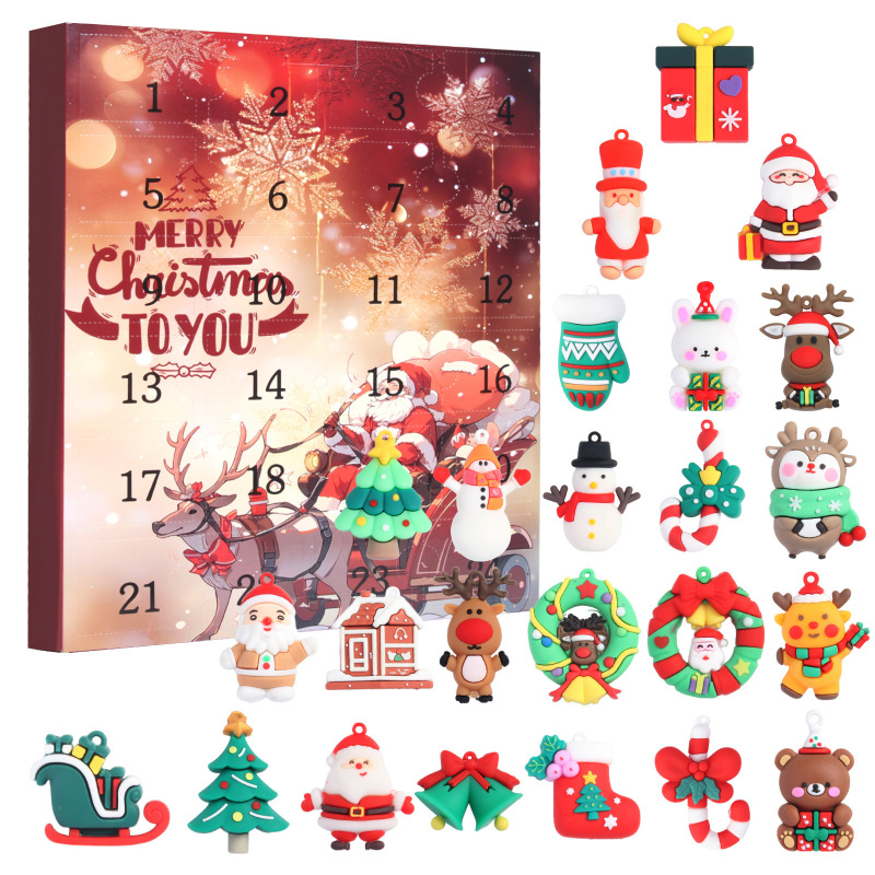 クロスボーダークリスマスブラインドボックス子供のパーティーギフト減圧DIY手で切れるカウントダウンカレンダーブラインドボックスクリスマスおもちゃ|undefined