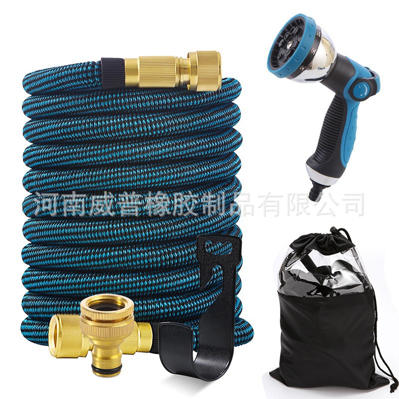 跨境自用商用蓝黑色花园软管套装方便携带防爆防冻高压防漏