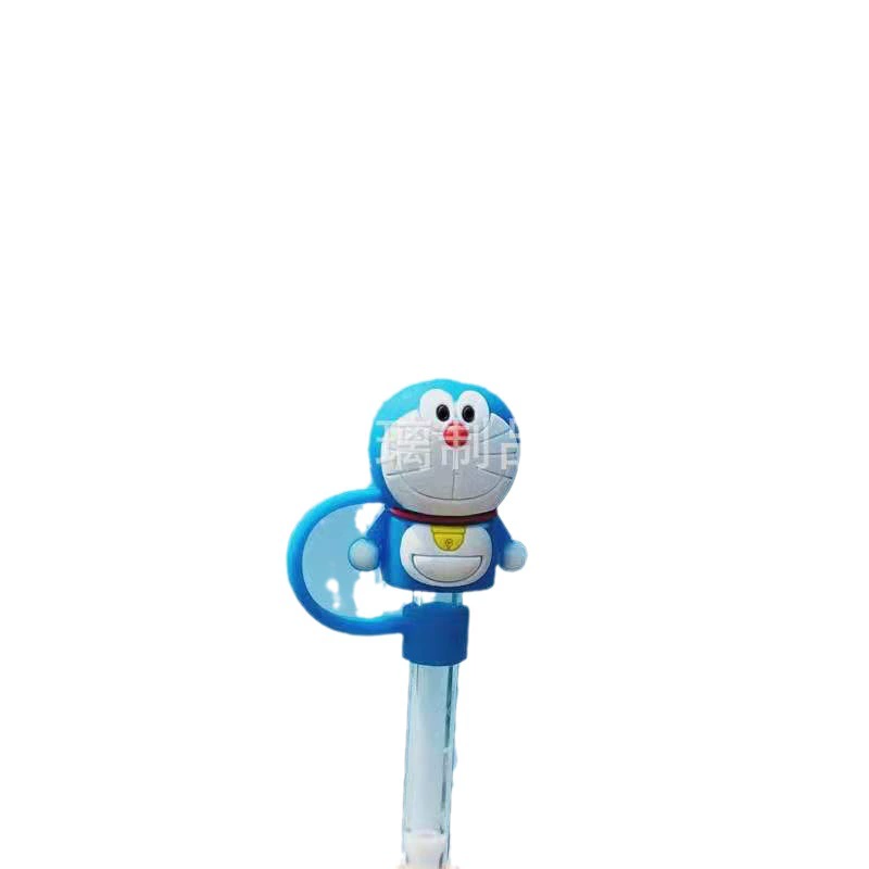 Children's Cartoon Glass Mug, 401–500 ml, Glass Straw & Dustproof Lid, Handle