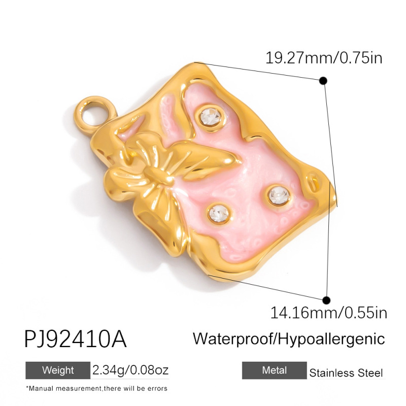 跨境不锈钢饰品配件彩色滴油贝壳鱼复古爱心恶魔之眼DIY项链挂件|undefined