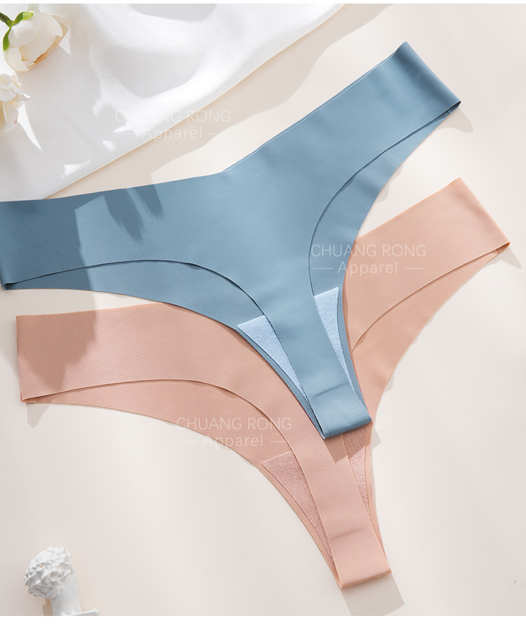 Solid Color Sport Style Nylon Spandex Seamless Sports Breathable All Seasons Low Waist Thong Panties Panties display picture 2