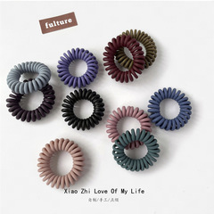 Phone line hair tie with female hair loop, Korea basic sand texture rubber band, popular and simple high elasticity hair tie