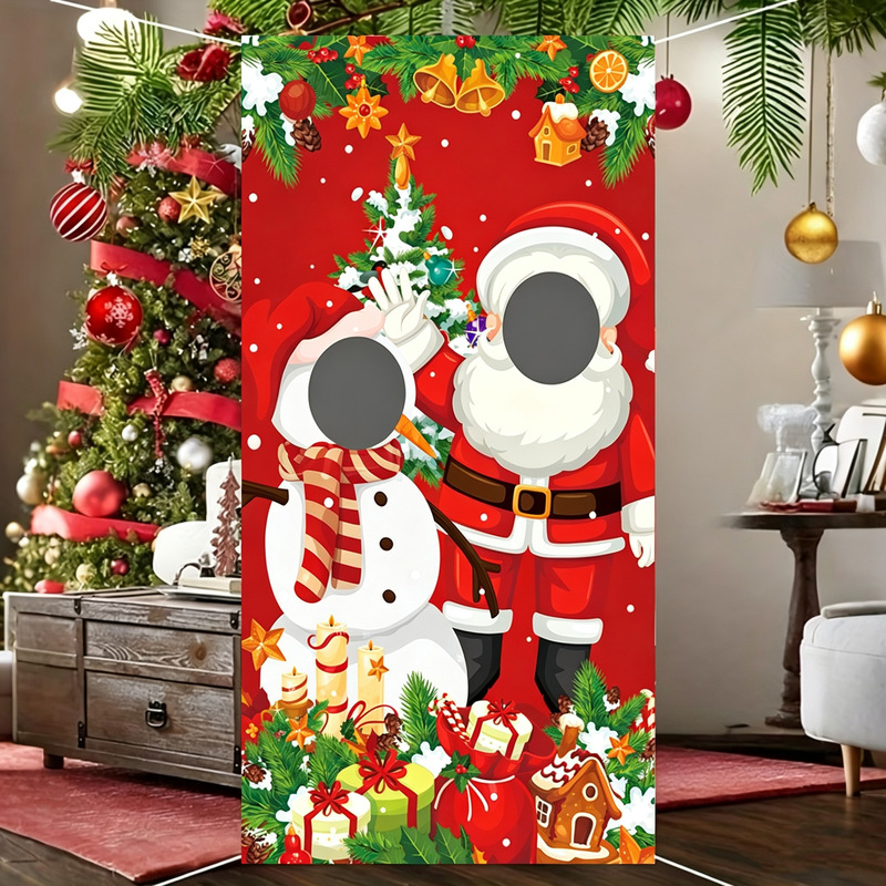 Cross-border Christmas Party Hanging Santa Claus Snowman New Hollow Frame Christmas Photo Studio Banner Cross-border Christmas Party Hanging Santa Claus Snowman New Hollow Frame Christmas Photo Studio Banner