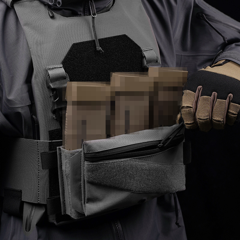 Tactical Vest Chest Hanging Multi-Functional Accessory Bag Velcro Storage Zipper Small Bag Outdoor Mountaineering Fishing Bag