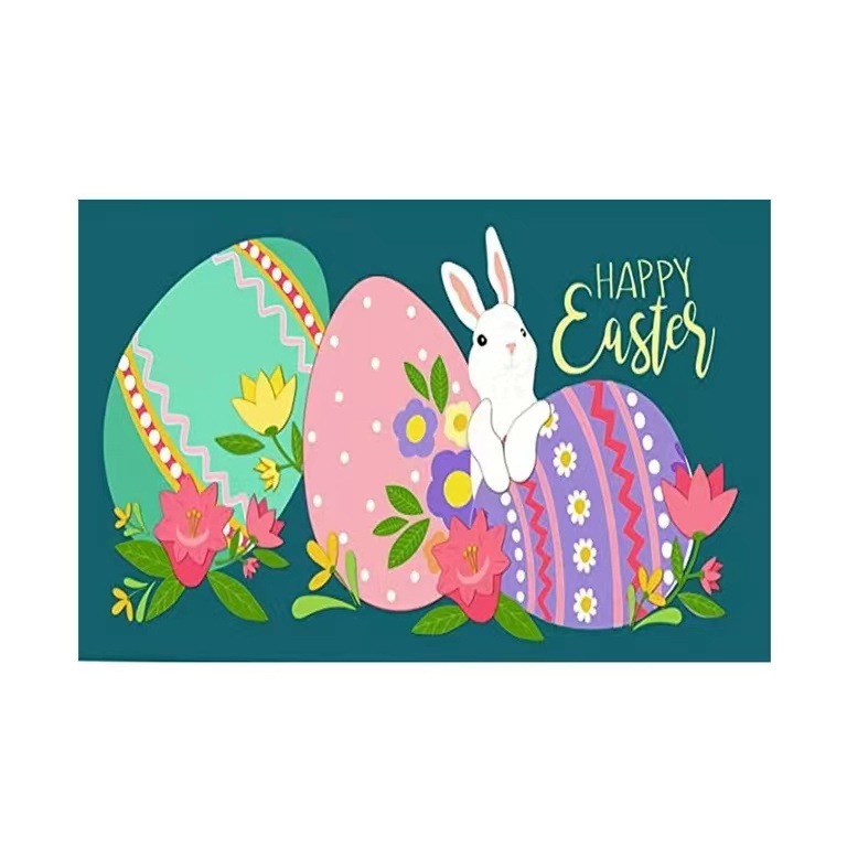 Transfronterizo de Amazon conejo de Pascua alfombra de piso decorativa Flor de camión alfombra de puerta de interior y exterior alfombra de pie de pasillo al por mayor