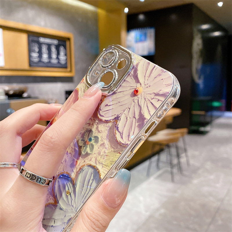 100g Weight iPhone Applicable Brands Phone Cases Classification PC Material Flower Pattern Vintage Style Style PC Flower Vintage Style Phone Cases Phone Accessories 4