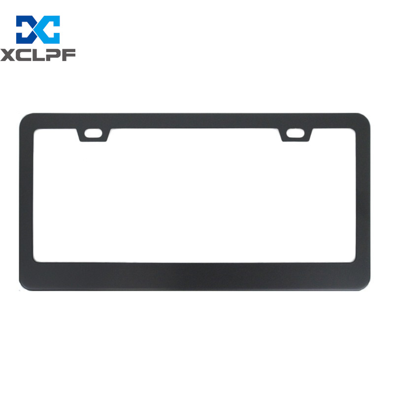 Foreign trade hot selling American standard license plate frame aluminum alloy material black and silver license plate frame multiple craft selection support LOGO