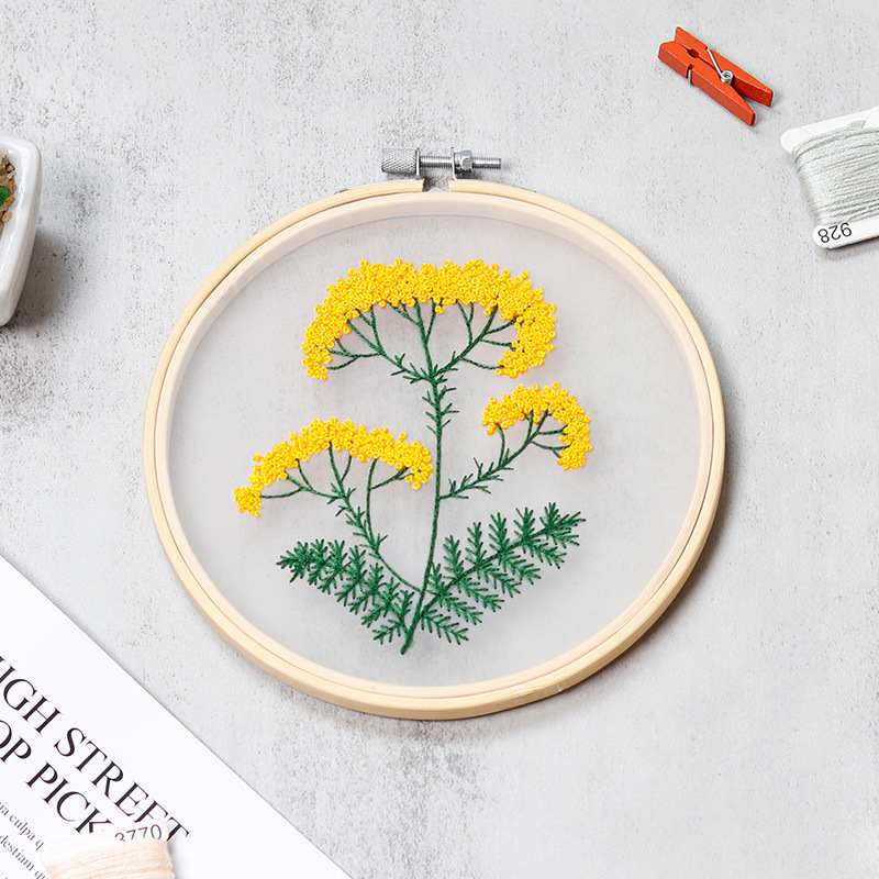 Diy bordado hecho a mano paquete de material Feiyang original nueva gasa transparente estilo europeo flores y flores