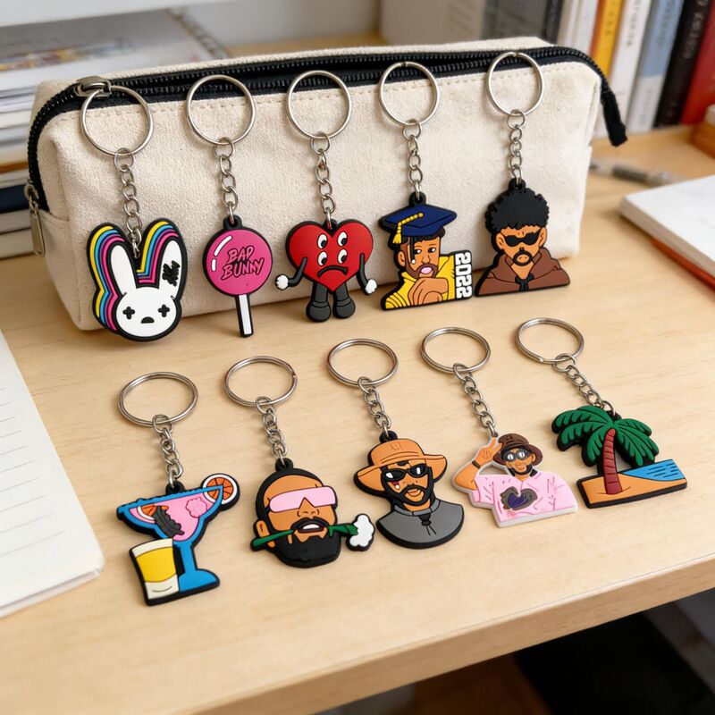 Cross-Border Cartoon Bad Rabbit Keychain Accessories Small Pendant Pvc Soft Rubber Bag Decoration Wholesale in Stock