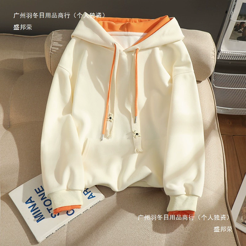 Женский утолщённый худи из вельвета, имитация двухслойной ткани, осень-зима 2025, новая модель оверсайз, свободный крой, ленивый топ