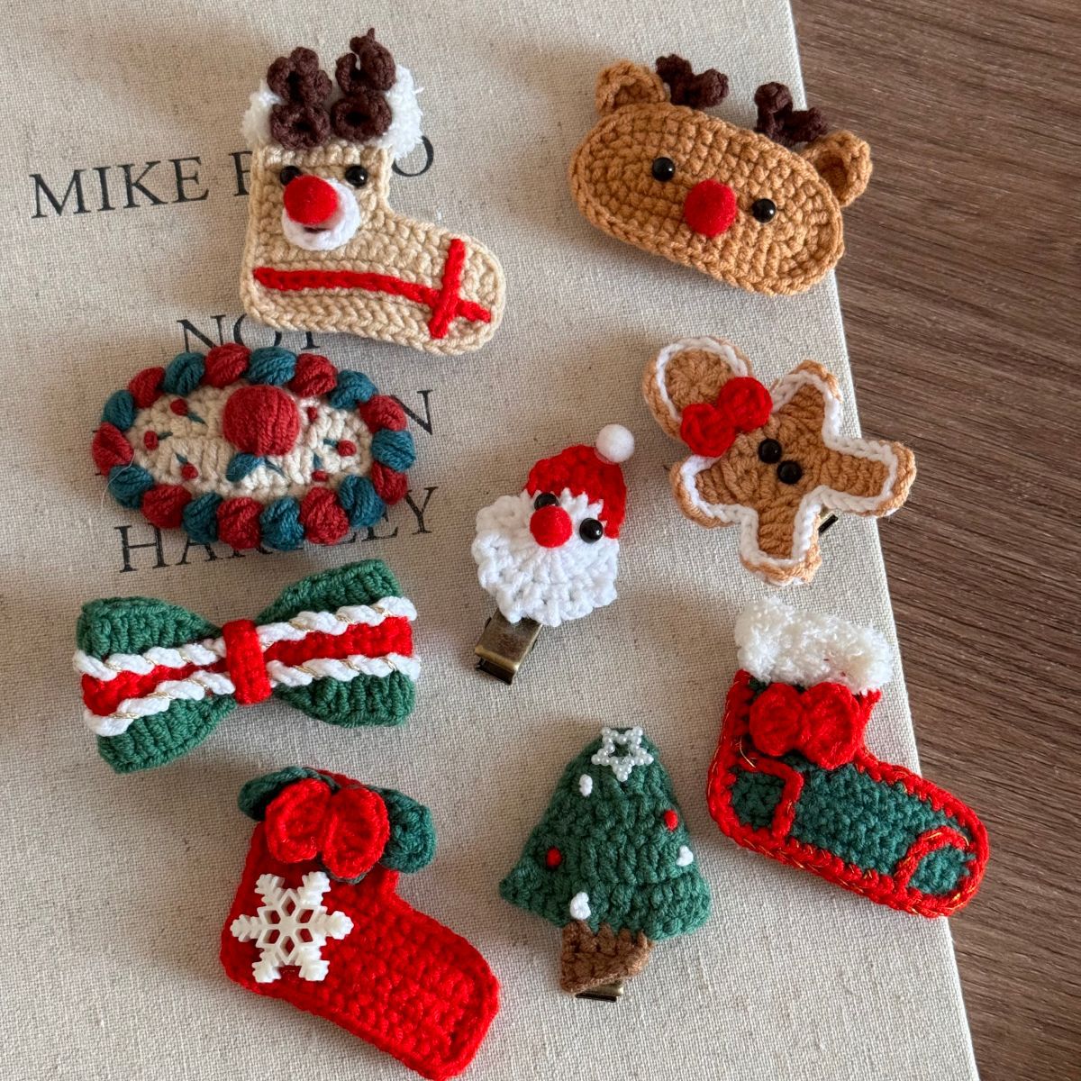 Weihnachtsgeschenk Süße Wolle Weihnachtshaarnadel Weihnachtselchsocken festliche Atmosphäre BB-Clip Ponyclip Seitenclip Haarschmuck_voghion.com