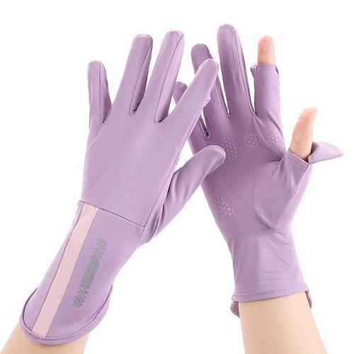 Women's sun protection gloves wholesale anti-UV thin spring and summer non-slip breathable touch screen sunshade driving tram riding