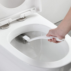 Japanese toilet brush for home use, corner-free toilet brush, long handle curved head bathroom brush, wall-mounted soft bristle toilet brush
