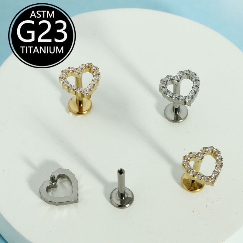 Labret piercing jewelry detail image