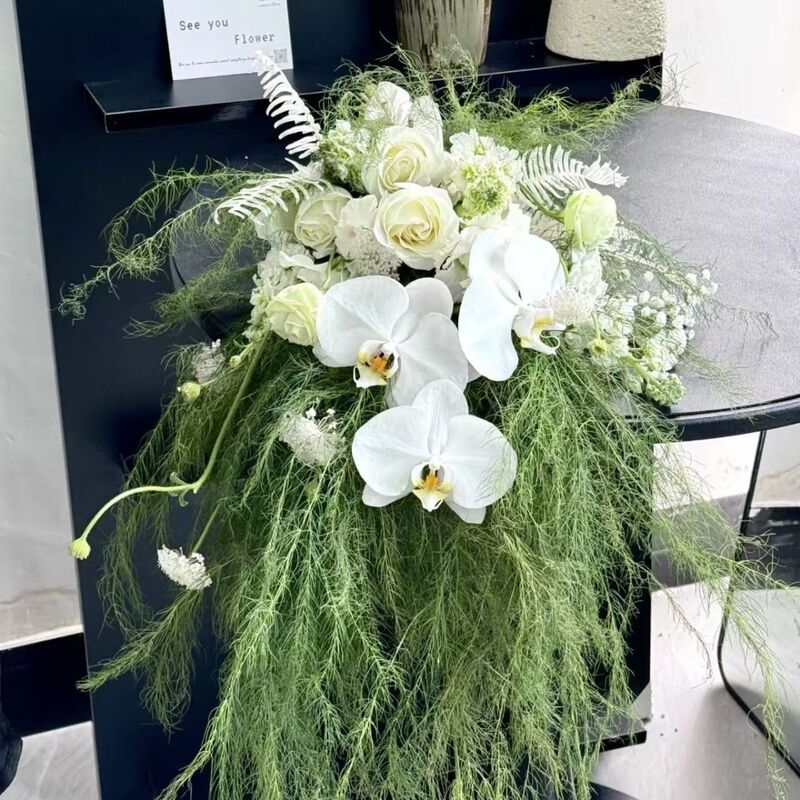 新娘结婚纱摄影道具家居台面花艺自然风森系|瀑布手捧花|热卖|undefined