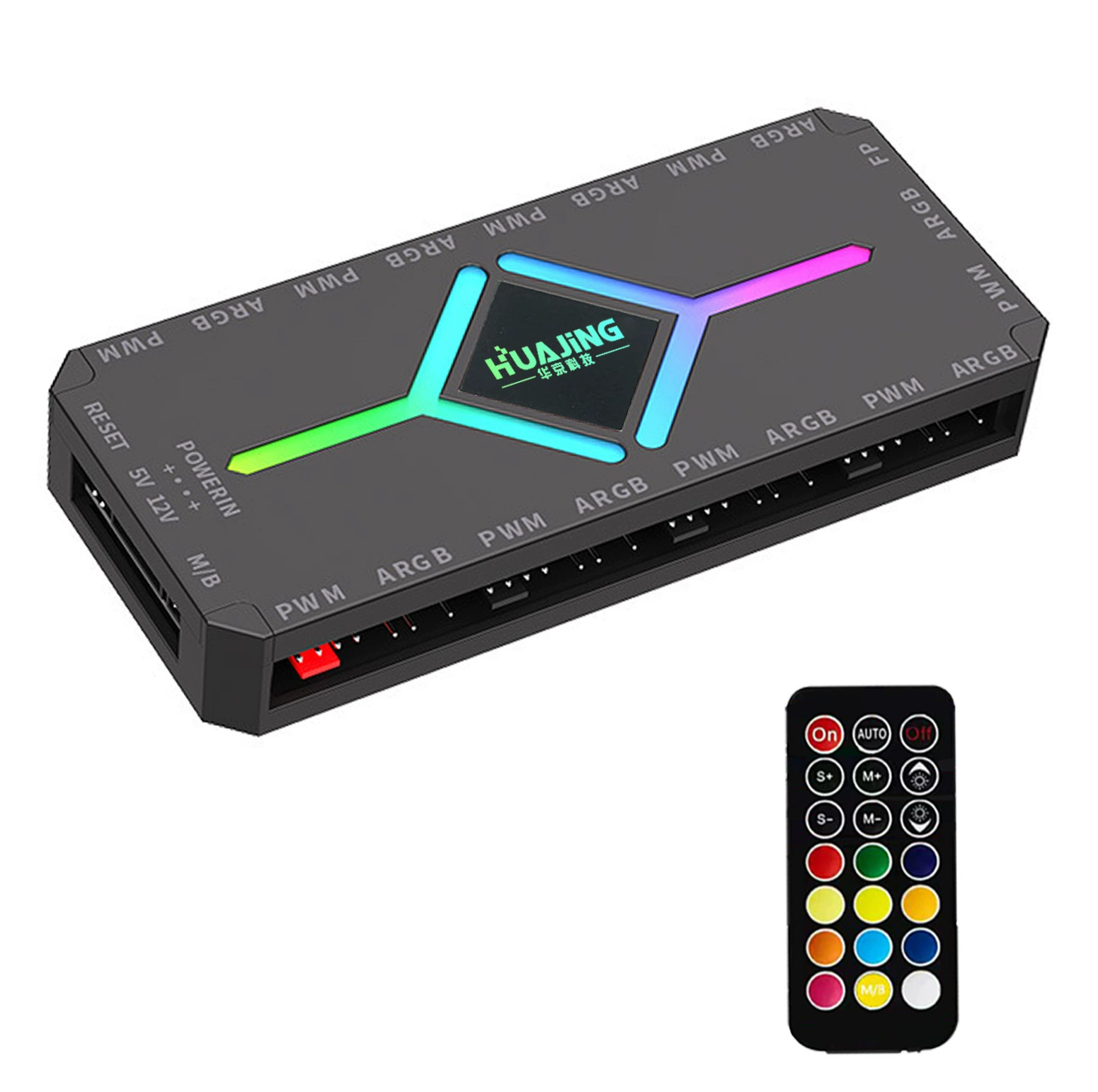 Корпусной контроллер ARGB 5V 3-пиновый PWM с регулировкой температуры, беспроводной пульт дистанционного управления, синхронизирующий хаб для вентиляторов