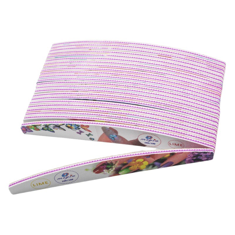 Nueva impresión en color lima de uñas impresión de un lado patrón de cebra de un lado tira de molienda puede ser una marca de cliente lima de uñas