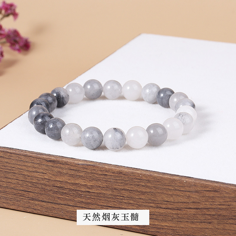 Natural ash chalcedony bracelet