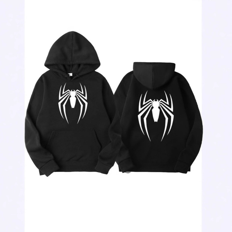 2024 New Men's Sweatshirt Street Fashion Spider Print Sweatshirts Wool Ladies Casual Funny Loose Sweatshirt