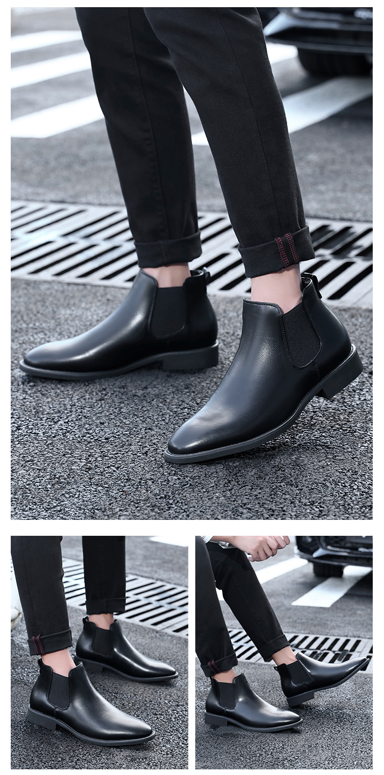 Botas vintage Botas puntiagudas para hombre Botas de piel talla grande_voghion.com