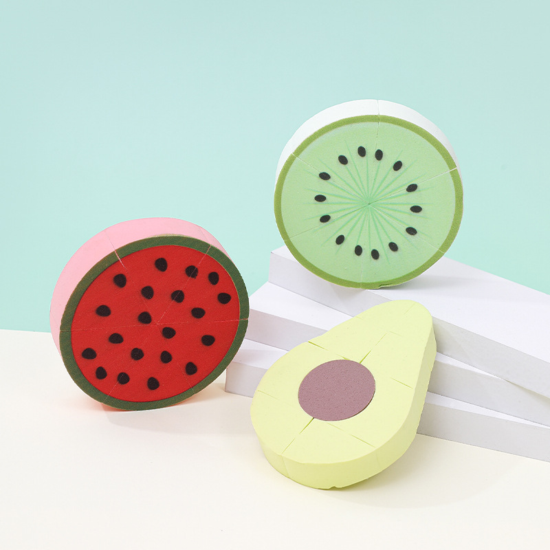 Frutas en polvo de empalme personalizadas almohadilla de aire sandía pomelo fruta de fuego unida desmontable herramienta de maquillaje huevo