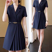 短袖西装连衣裙女2024夏季新款气质女神范珠宝店美容院OL通勤工装