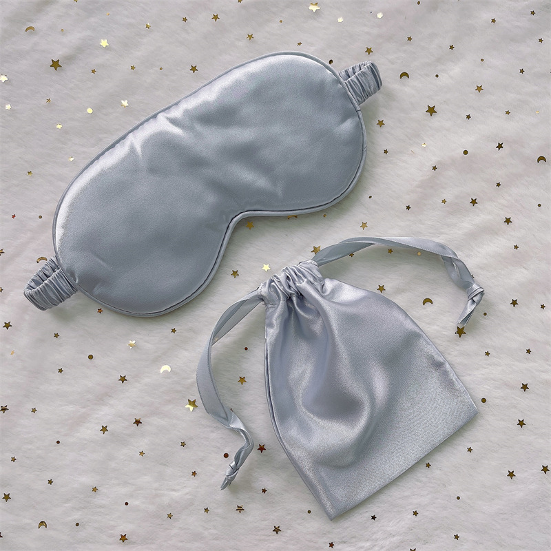En stock máscara de ojo de seda artificial lazo bolsa nudo regalo de boda traje de seda sueño sombreado máscara de ojo