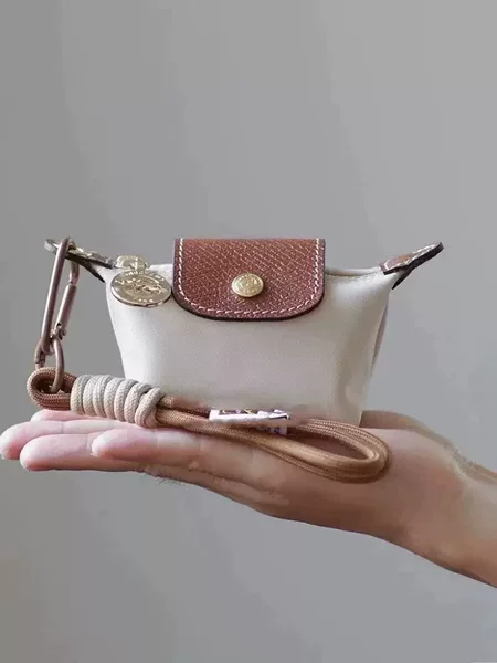 Cross-Border Mini Dumpling Bag, Genuine Leather Longchamp Ultra-Mini Coin Purse, Creative Color-Blocking Lipstick Bag, Storage Small Hanging Bag