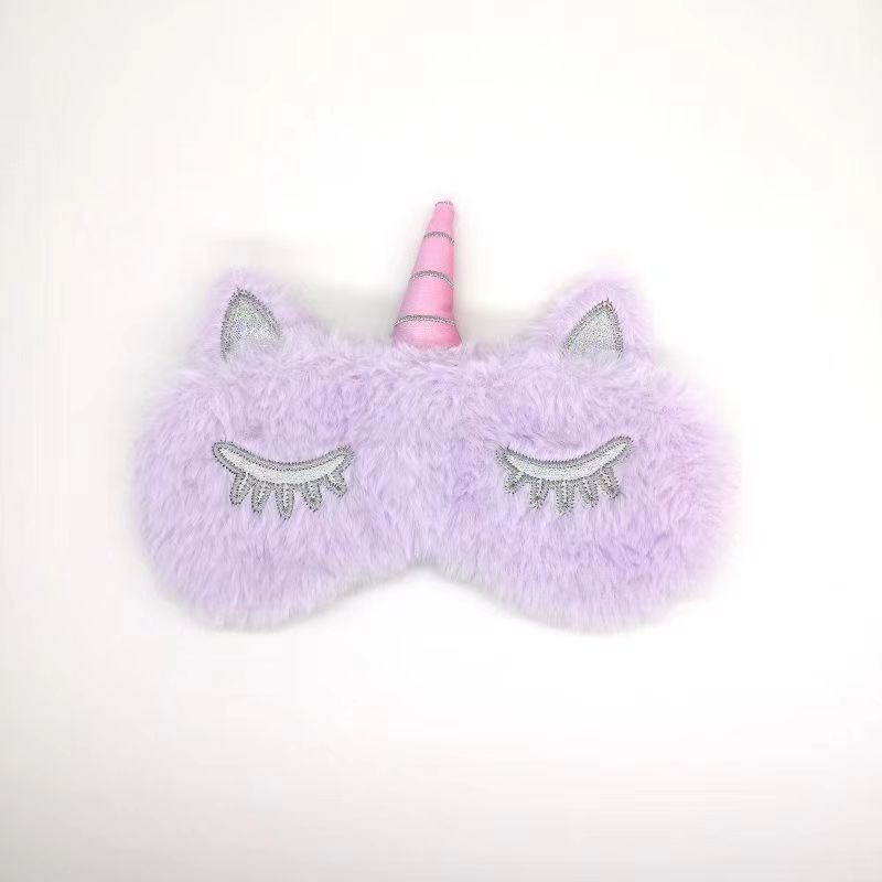 2023 nuevo unicornio lindo chica felpa sombreado máscara de ojos invierno dibujos animados niños estudiante sueño chica especial