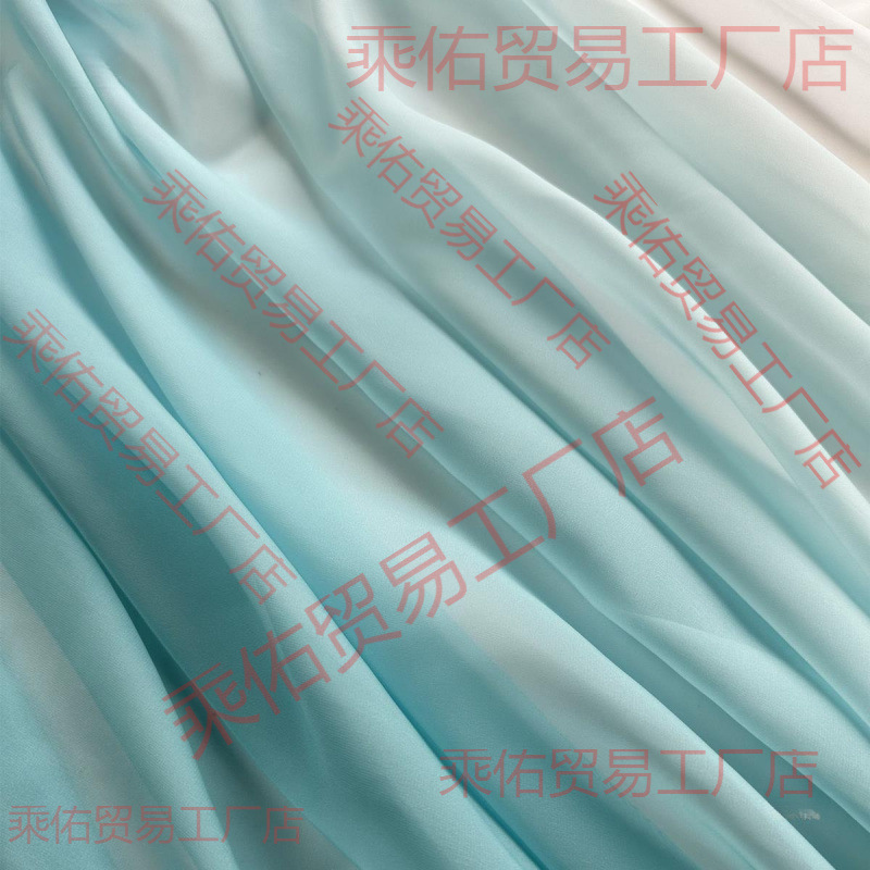 Silk shiffon long cloth, Hanfu, maxi length, gradient