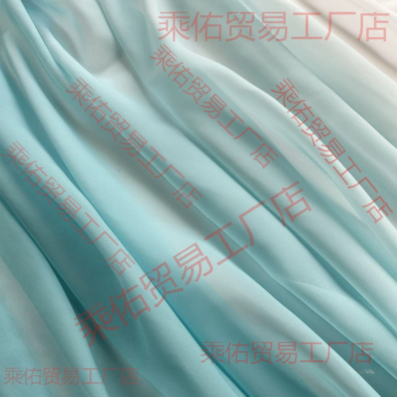 Silk shiffon long cloth, Hanfu, maxi length, gradient
