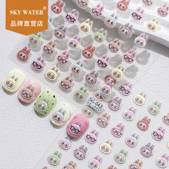 Sky泡泡玛特可爱拉布布浮雕美甲贴纸labubu三代diy平板手机ccd贴