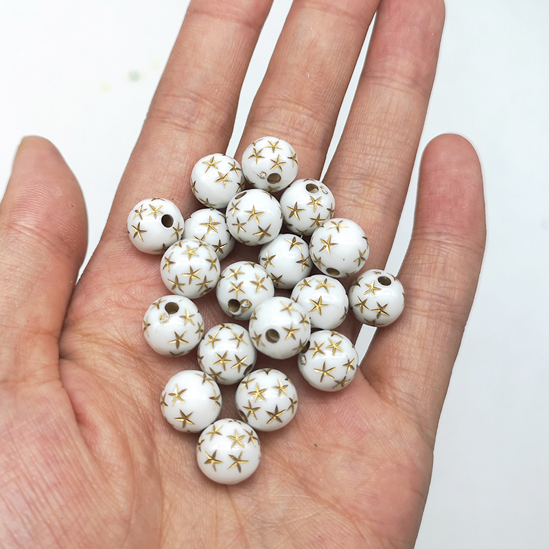 19g Weight Beads Jewelry Making Type DIY Jewelry Accessories Classification 50 Quantity Acrylic Material Star Pattern Enamel Design Simple Style Style 50 Arylic Star DIY Jewelry Accessories Beads 5