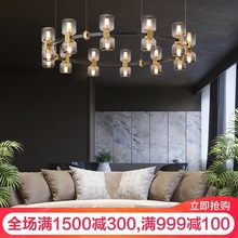 北欧现代轻奢吊灯客厅网红餐厅卧室房间玻璃创意个性吊灯全铜灯具