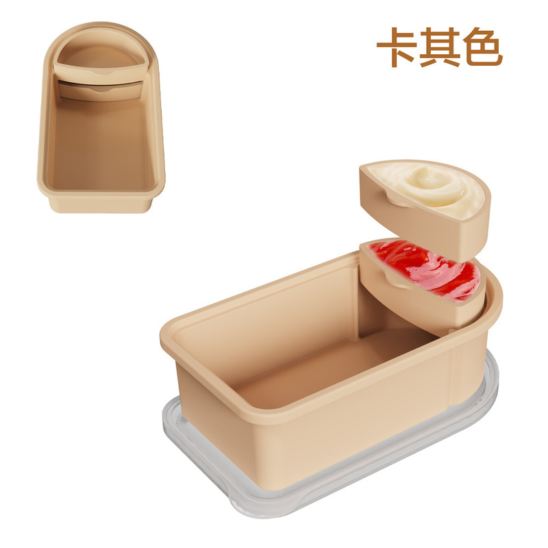 新しいシリカゲルのダブル調味料箱の携帯用分注蓋付きの異臭のない食品級シリカゲルの間食容器|undefined