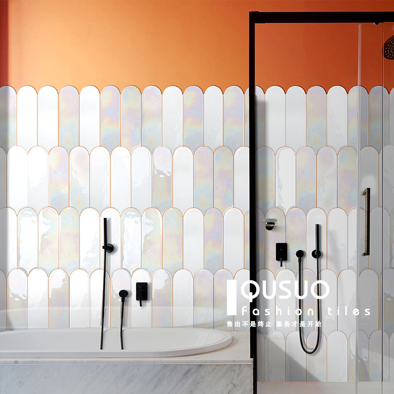 New Symphony Scandinavian Bathroom Toilet Tile Feather Fan Designer Kitchen Balcony Wall Tile