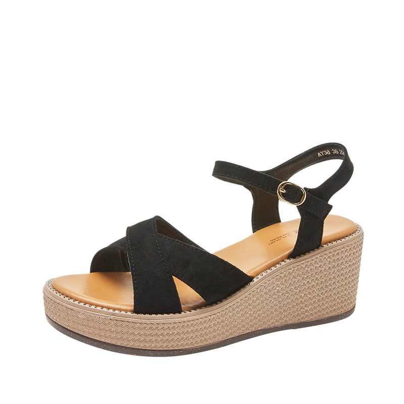 Sandal nữ đế xuồng cao gót thời trang dễ phối đồ — AY38 màu đen