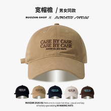 日系复古刺绣棒球帽女春夏休闲工装简约帽子软顶宽帽檐深度鸭舌帽