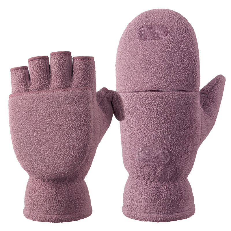 暖かい手袋男性女性ポーラーフリースクラムシェル手袋ハーフフィンガーライティングテイクアウトサイクリングカップル写真撮影冬手袋