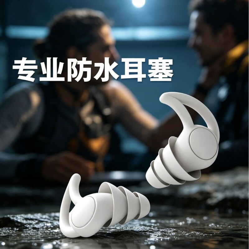 Upgraded Four-Layer Silicone Waterproof Earplugs, Professional Swimming Equipment, Waterproof for Bathing and Playing in the Water, Specifically Designed to Prevent Water from Entering the Ears