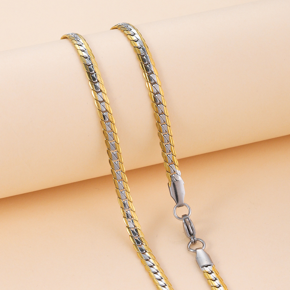 Retro Classic Style Geometric Titanium Steel Mixed Metal Plating Men's Chain Necklace Healing Crystals Necklaces display picture 7