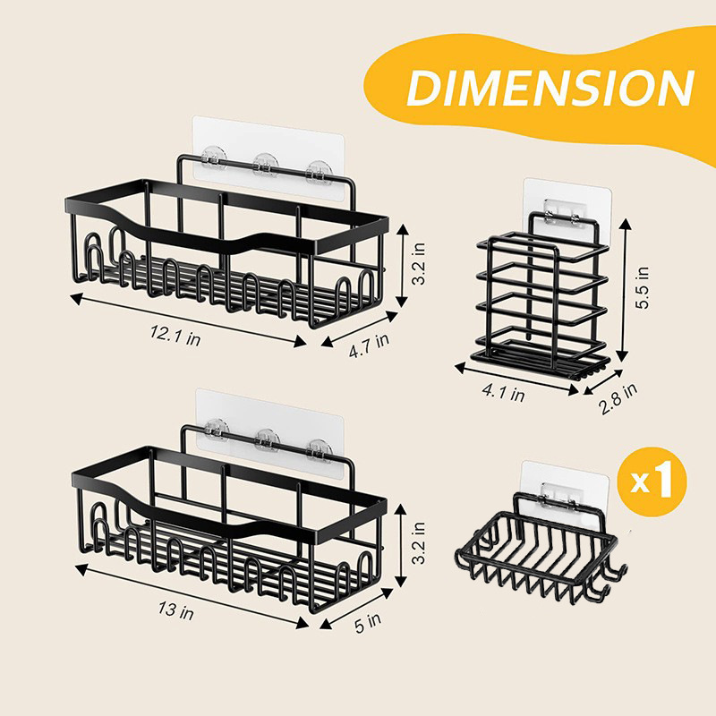 Rack de baño montado en la pared a prueba de polvo para inodoro sin perforación para almacenar artículos de higiene rack de almacenamiento rack de ducha montado en la pared a prueba de óxido