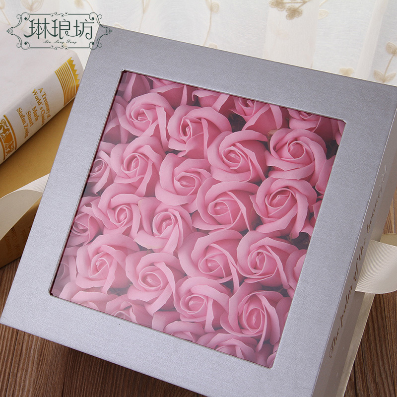 Cubierta de ventana abierta cuadrada dos caja de regalo flores regalo caja de regalo cubierta transparente caja vacía caja floral arreglo floral