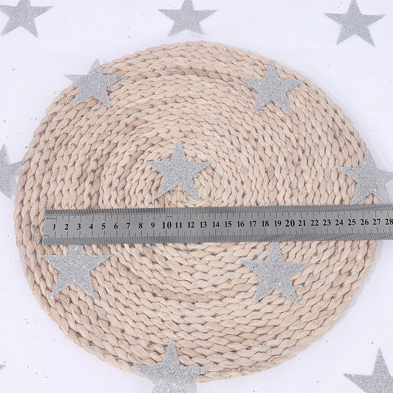 新款热销五角星亮片网纱六角网眼布闪闪星星童装纱裙服装专用网纱